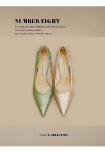 New Chinese style light national style champagne colored high heels