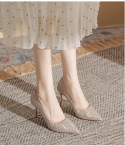 Not tiring feet, champagne colored high heels, main wedding shoes