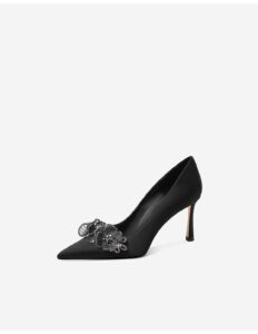 Black high heels, women's commuting temperament, slim heels, shallow mouth single shoes