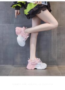 2026 Spring New Versatile Small 6cm Casual White Dad Shoes