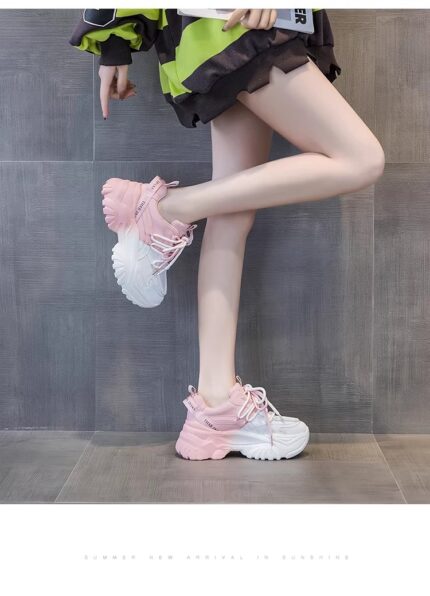 2026 Spring New Versatile Small 6cm Casual White Dad Shoes