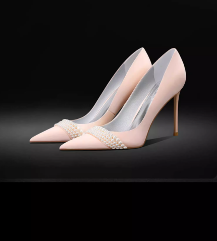 New Spring 2026 Silk Pearl Fine Heel Shallow Mouth Pointed High Heels