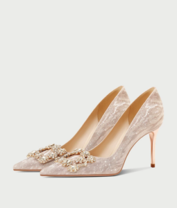 Champagne colored high heels for wedding, daily wear, two pairs