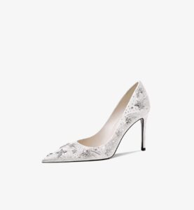Small niche rhinestone high heels for women with slim heels