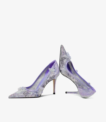 Luxury Water Diamond Butterfly Stiletto Heels