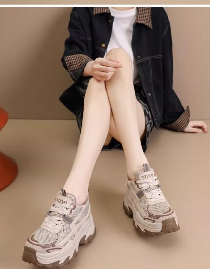 Thick soled little dad shoes with increased height inside, casual sports shoes