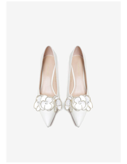 white kitten high heels
