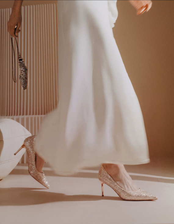 Champagne wedding shoes, bridal shoes, new high heels Champagne wedding shoes, bridal shoes, new high heels