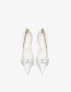 Minority original white rhinestone butterfly high heels