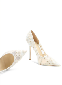 Daisy Embroidered Flower White High Heels