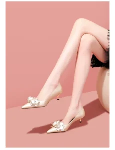 Women's 2026 Spring New High Heels with Genuine Leather Single Shoes