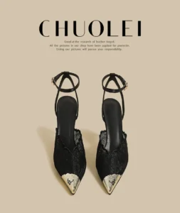 Summer new popular high-heeled sandals with toe caps