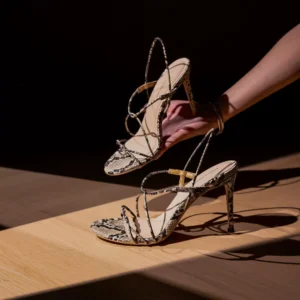 European and American Wind Belt Sexy High Heels Thin Heels Sandals