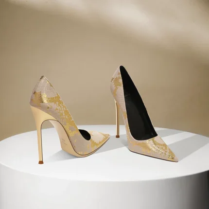 French European and American snake patterned blue high heels for women with slim heels