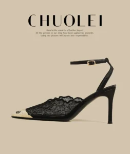 Summer new popular high-heeled sandals with toe caps