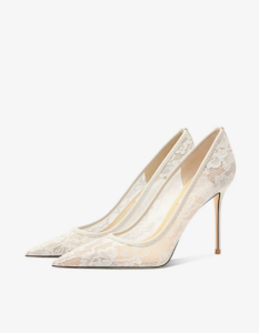 Lace high heels for women, 2026 new model, pointed and slender heel