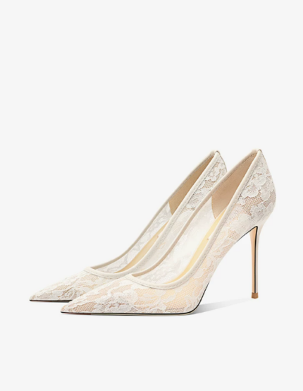 Lace high heels for women, 2026 new model, pointed and slender heel